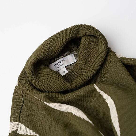 Saunders x RTR Jacquard Green Knit Dress - Picture 6 of 9